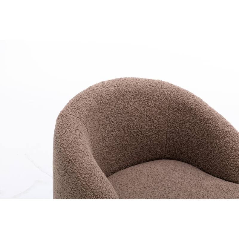 25.60" Swivel Barrel Chair, Modern Small Single Sofa Chair Comfy Round Upholstered Armchair for Living Room Bedroom