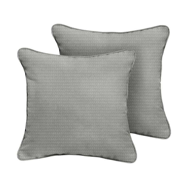 Sorra Home Outdura Solid Indoor/Outdoor Corded Square Pillows (Set of 2)