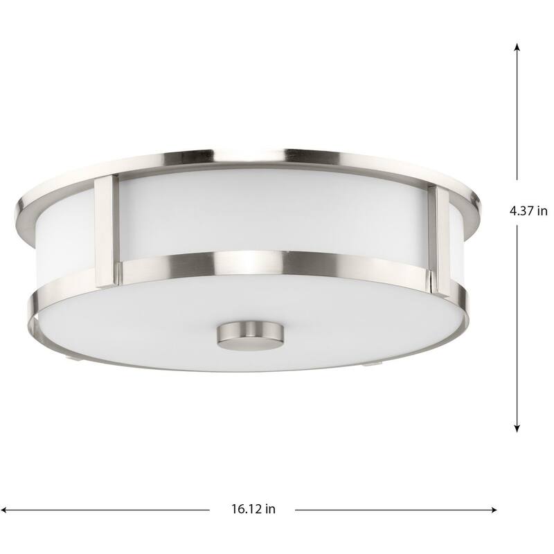 Gilliam Collection Three-Light Brushed Nickel New Traditional Flush Mount - 16.12 in x 16.12 in x 4.37 in