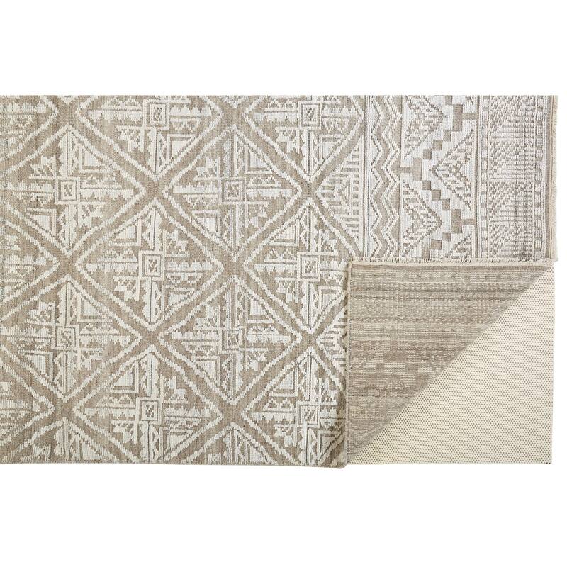 Eckhart Nomadic Diaimond Pattern Rug, Ivory/Tan, Area Rug