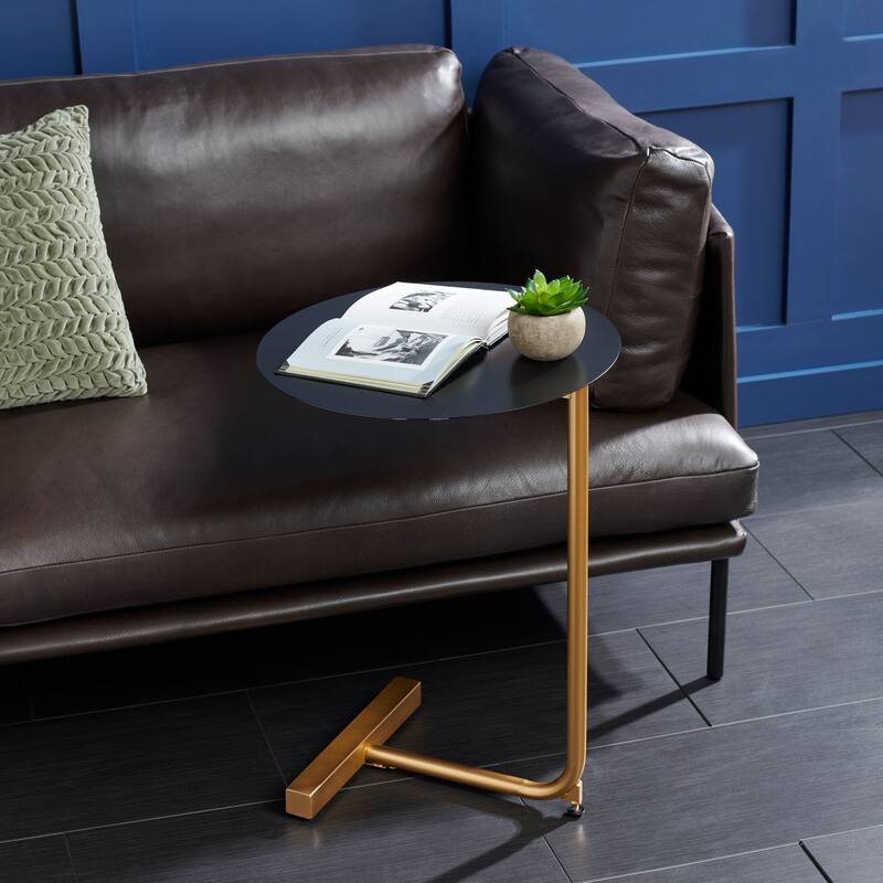 SAFAVIEH Aline Round Side Drink C-Table - 17.7" W x 17.7" L x 25" H - 18Wx18Dx25H