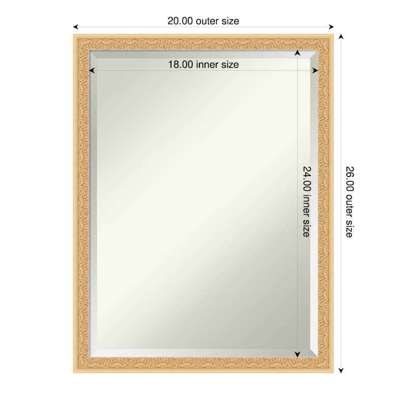 Bethany Beveled Wood Framed Bathroom Vanity Wall Mirror - 20 x 26 in - Bethany Gold