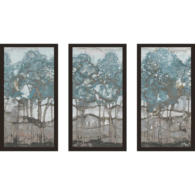 "Muted Watercolor Forest" 3 Piece Print on Acrylic