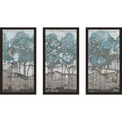 "Muted Watercolor Forest" 3 Piece Print on Acrylic