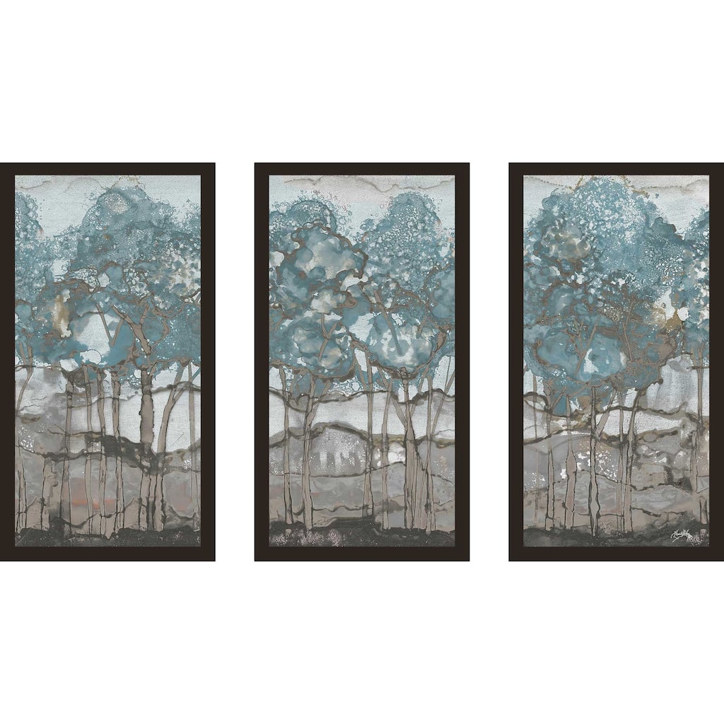 "Muted Watercolor Forest" 3 Piece Print on Acrylic