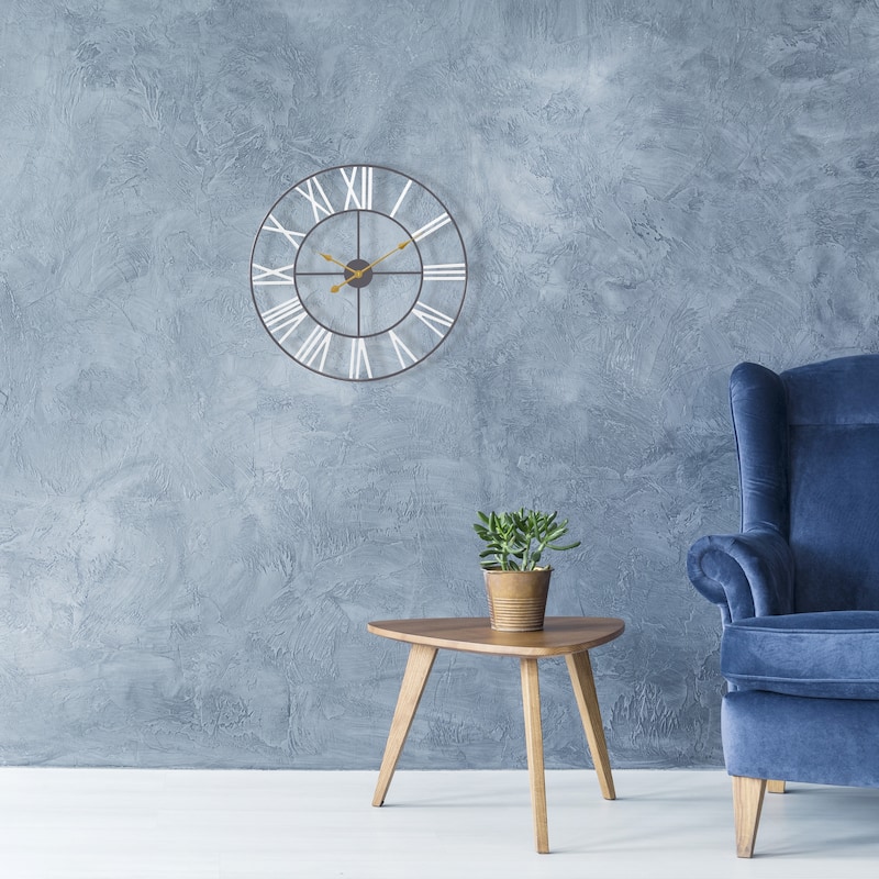 Sorbus Large 12 inch Decorative Round Analog Wall Clock Battery Operated With Roman Numeral