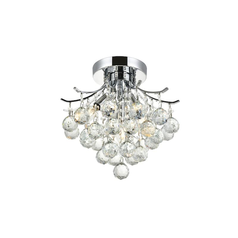 Fleur Illumination 3-light 12-inch Flush-Mount Chandelier - 12 Inch