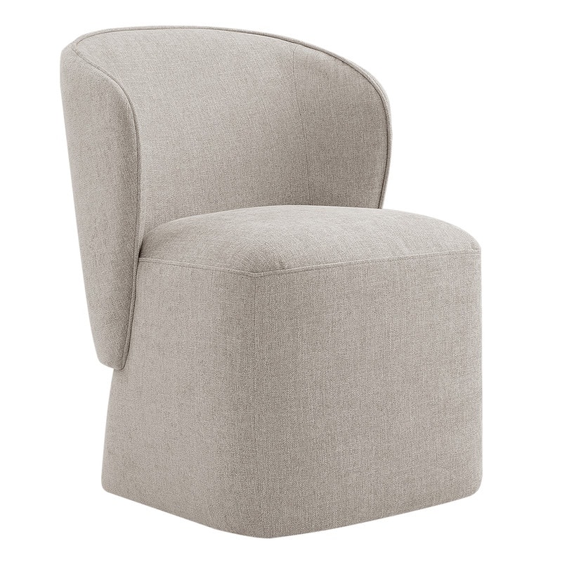 Kyle Morden Fabric Dining Room Chair with Casters Wrap-round Back