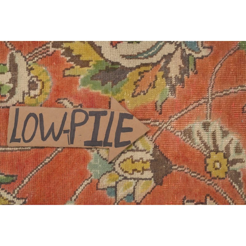 Hand Knotted Oriental 100% Wool Carpet Traditional All-Over Oranges & Rust Tabriz Area Rug - 11' 3'' X 7' 7''