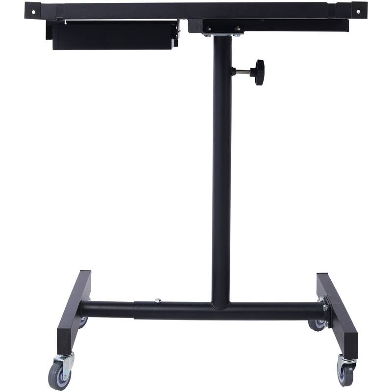 Adjustable Tear Down Work Table with Drawer for Garages, 2.5" Swivel Casters, 220 Pound Capacity, Rubber Corners, Heavy Duty