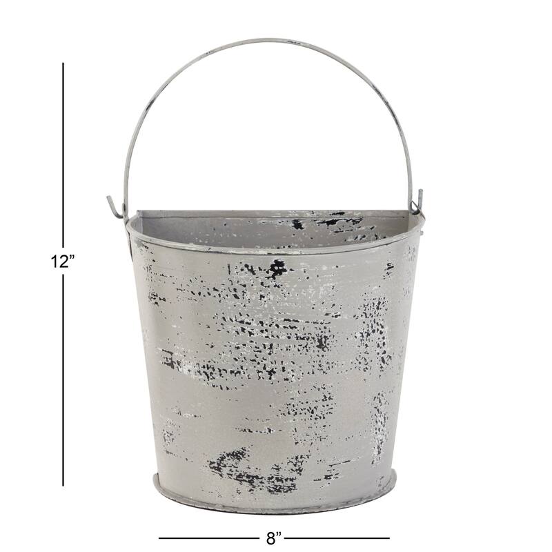 White Metal Indoor Outdoor Planter
