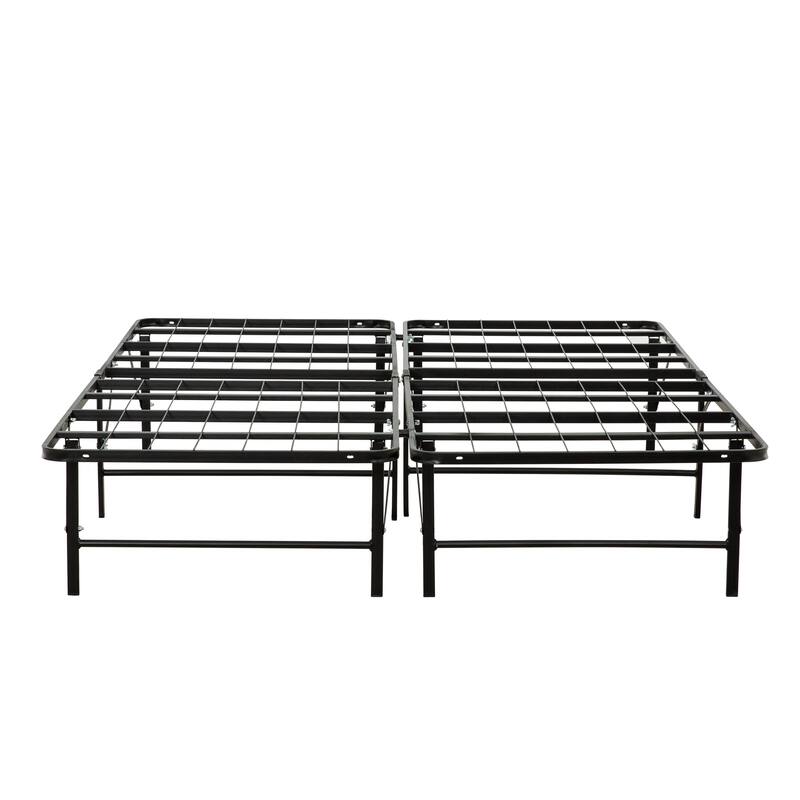 Metal Platform Bed Base - Queen Size Mattress Foundation Bed Frame, Black