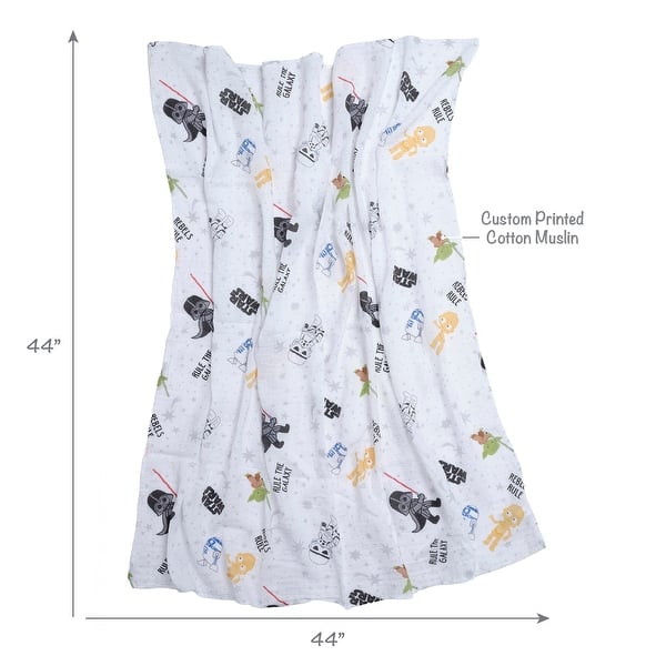 Lambs & Ivy Star Wars 2-Pack Cotton Muslin Newborn Baby Swaddle Blankets