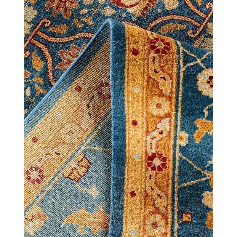 Overdyed, One-of-a-Kind Hand-Knotted Area Rug - Blue - 9' 1" x 11' 10"