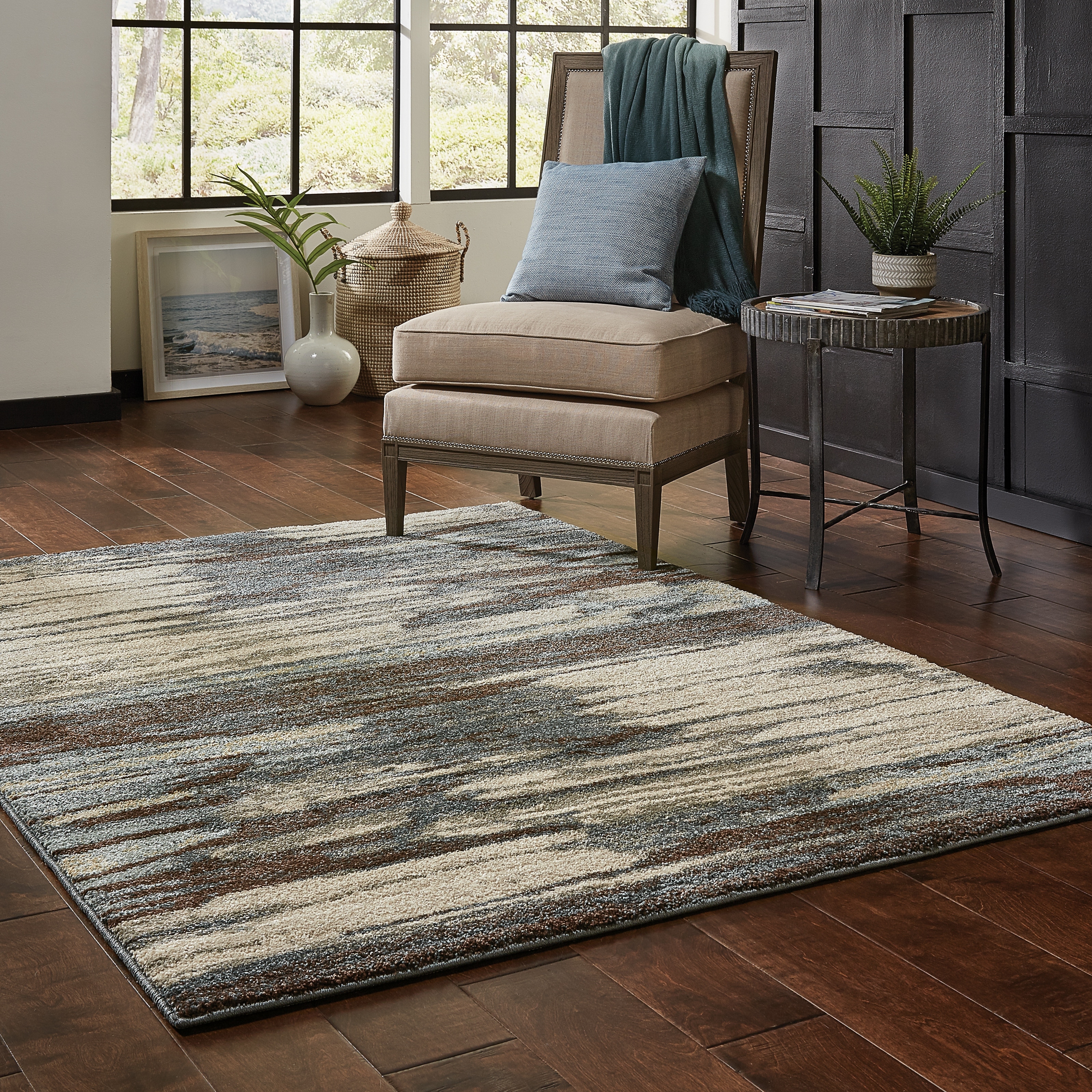 Style Haven Miina Layers Blue/ Ivory Rug