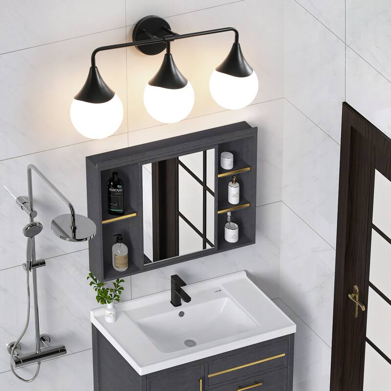 Dimmable Vanity Light with Clear Glass Shade