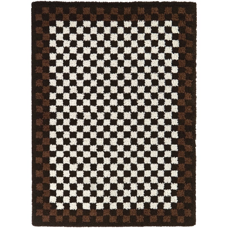 Covey Plush Checkered Thick Shag Area Rug