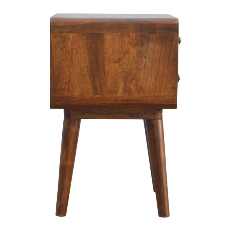 HomeRoots 22" Chestnut Solid Wood Two Drawer Nightstand