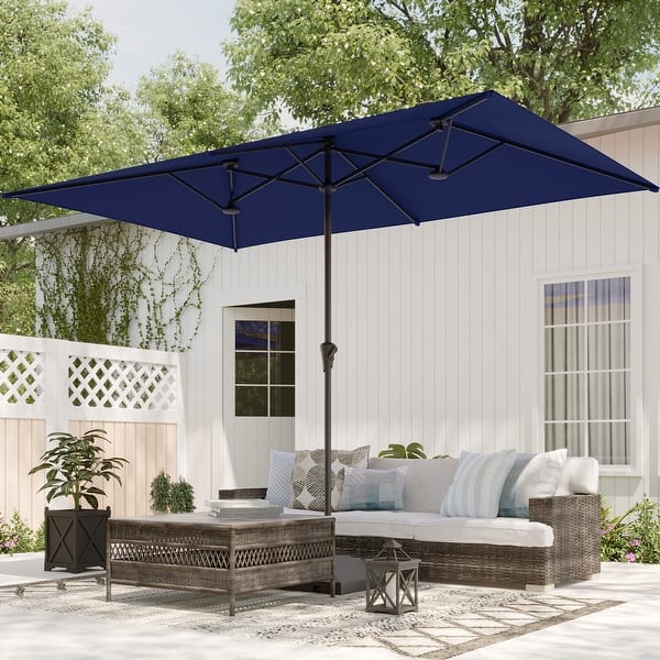 16 patio table umbrella BONOSUKI 11x7/10x6.5ft Double-Sided Patio Umbrella with Large Canopy Outdoor  Table Umbrella for Garden - On Sale - Bed Bath & Beyond