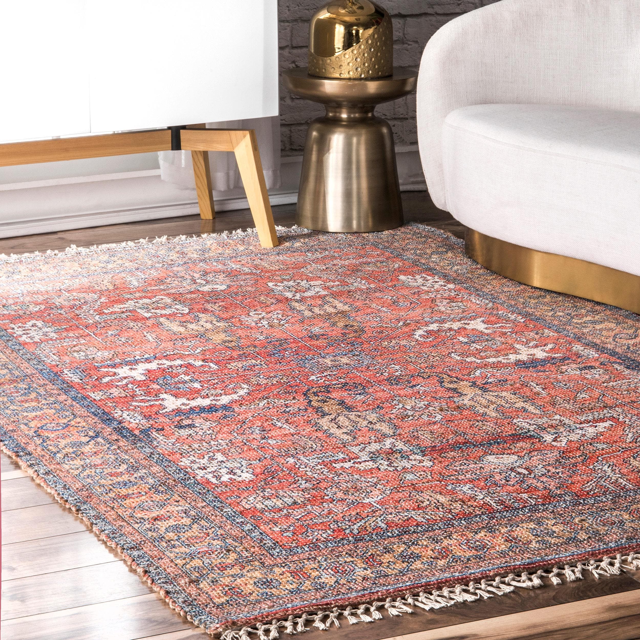 Shop Nuloom Multi Flatweave Handmade Rustic Aztec Botaniq Border Tassel Area Rug On Sale Overstock 25416397