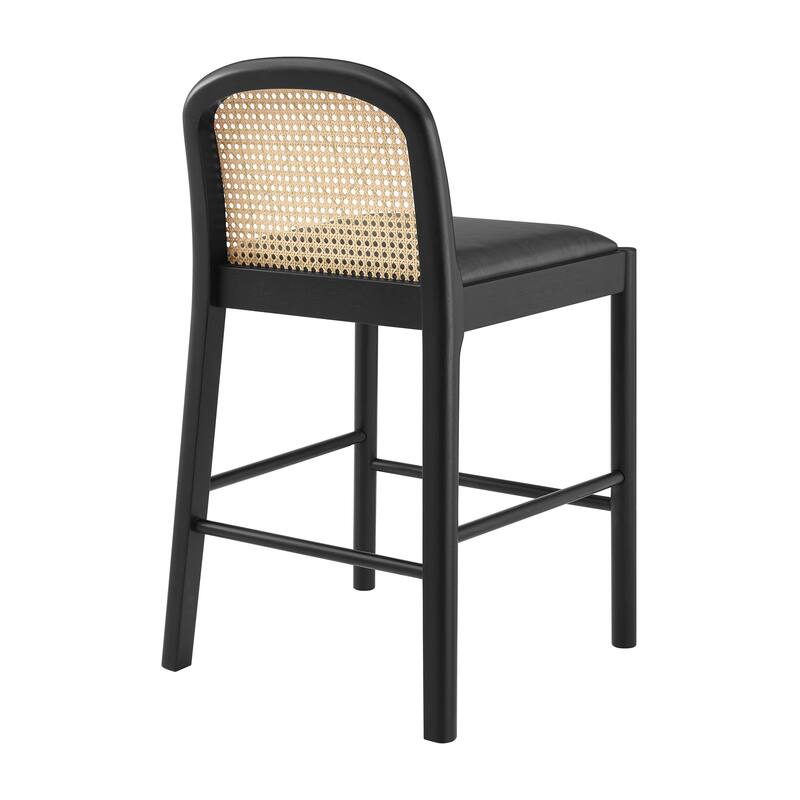 NPD Furniture Donna Faux Leather Rattan Counter Stool (Set of 2)