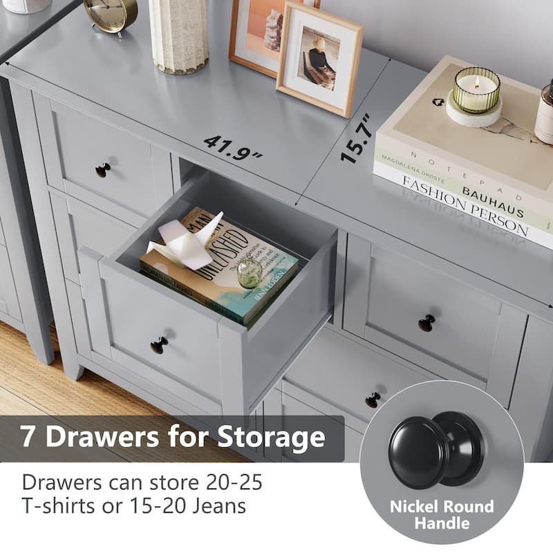 7 Chest of Drawer Dresser, for 48 Inch TV