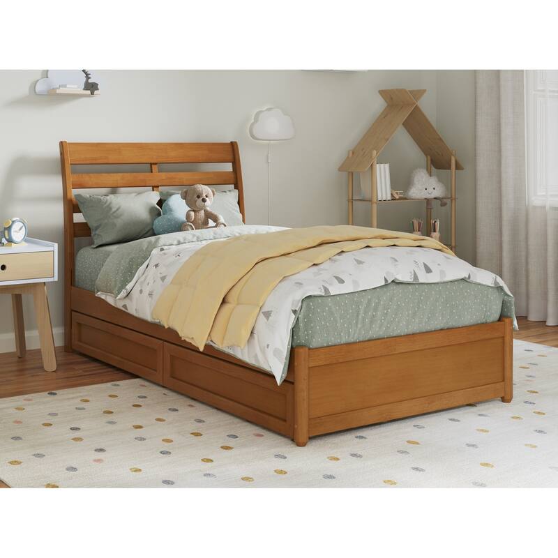 Emelie Platform Bed with Panel Footboard and Storage Drawers