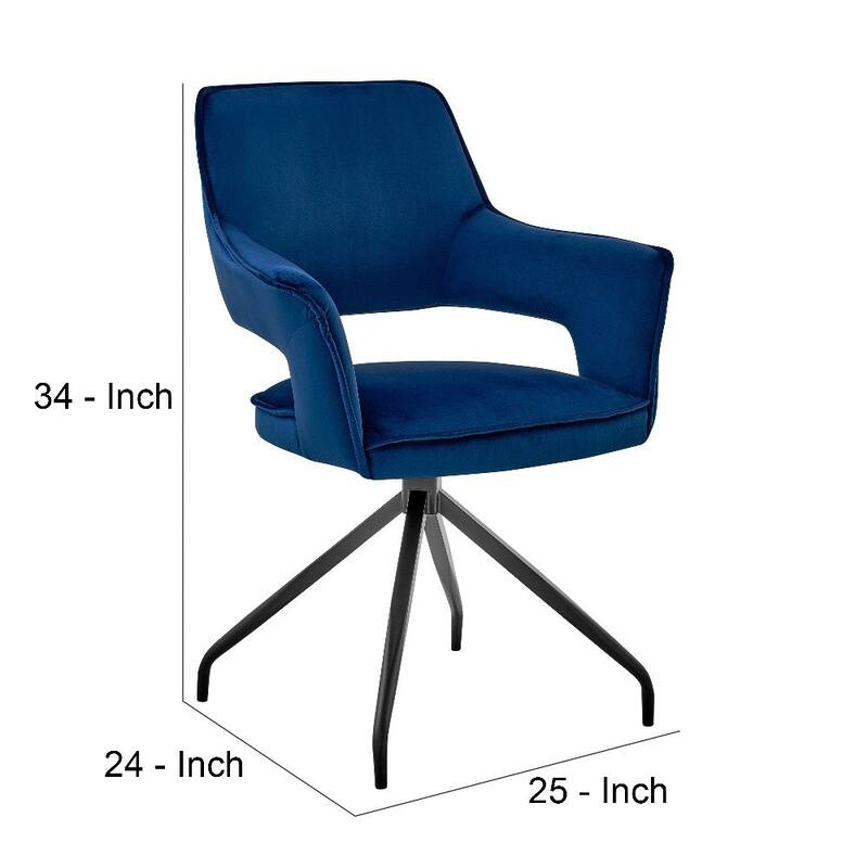 Velvet Upholstered Contemporary Accent Chair - 24 L x 25 W x 34 H Inches
