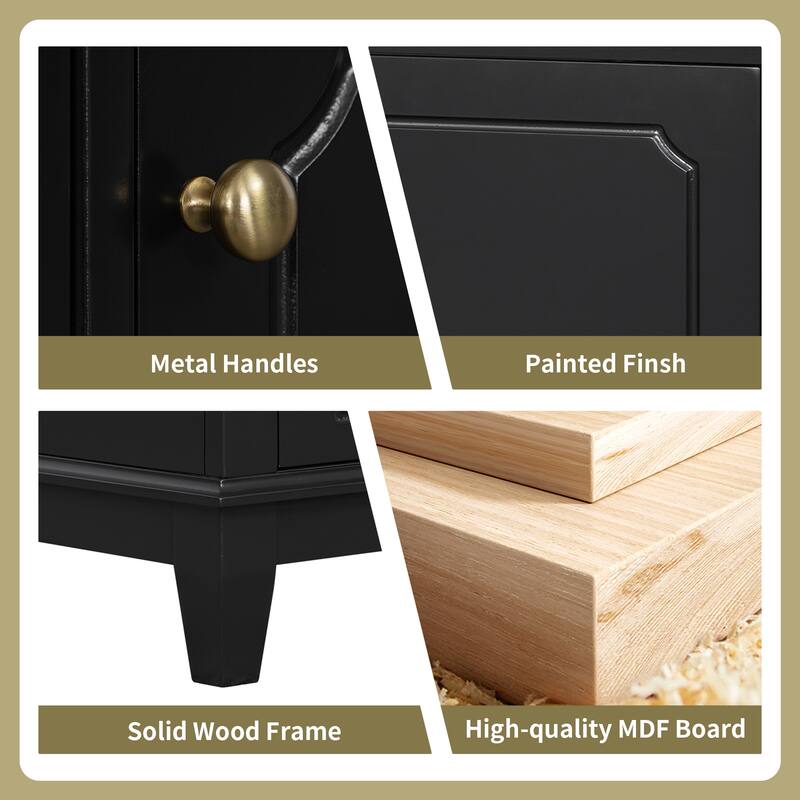 30" Bathroom with Sink,Cabinet with Basin,Wood Frame,Soft-Close Door,3 Drawers,Painted MDF & Rubber Wood,Shelves Included