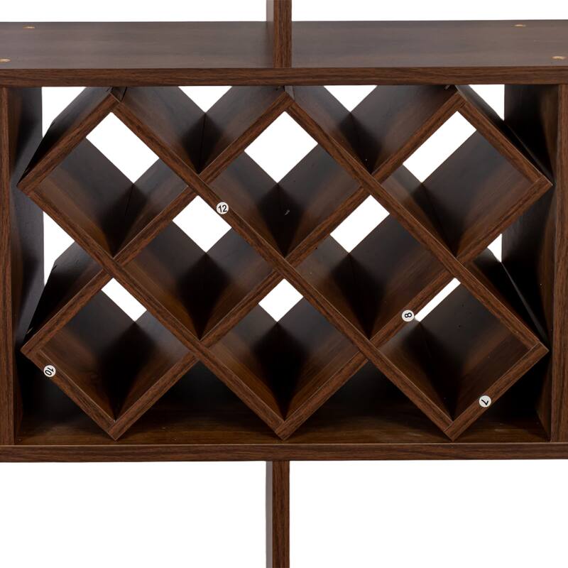 Wall Mounted Wine Rack, 3 Tier Storage Rack with Wine Glass Holder, Rustic Bottle Shelves Mounted Wall Storage winerack Rack