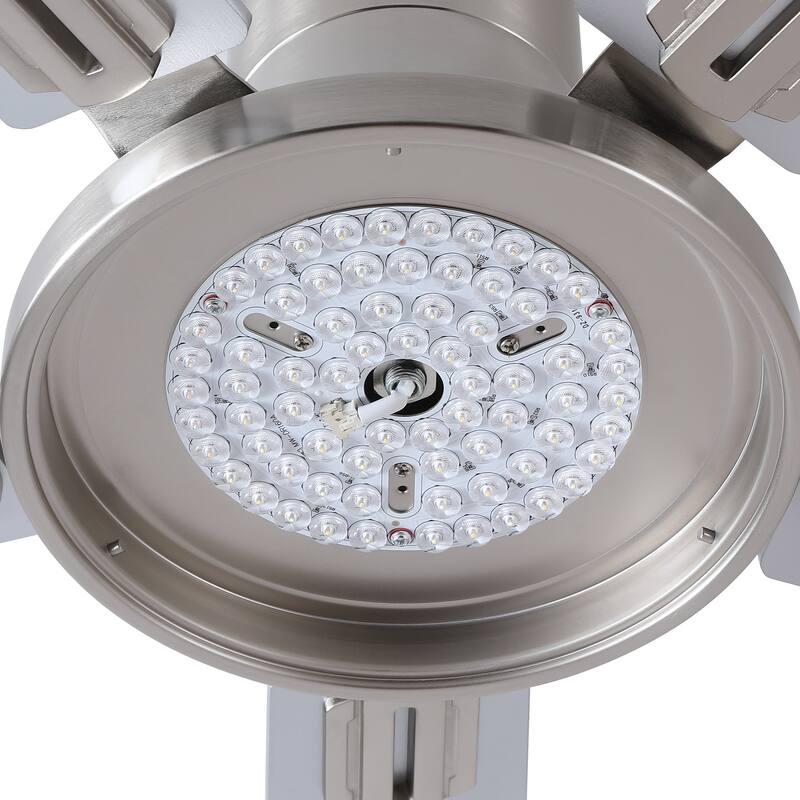 YUHAO AeroLite 48 in. Indoor White Low Profile Standard Ceiling Fan with Bright White Integrated LED Light Kit, Remote Included