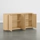 preview thumbnail 13 of 16, 70-inch Wide Modern Sideboard Cabinet with Semi-Cylindrical Columns