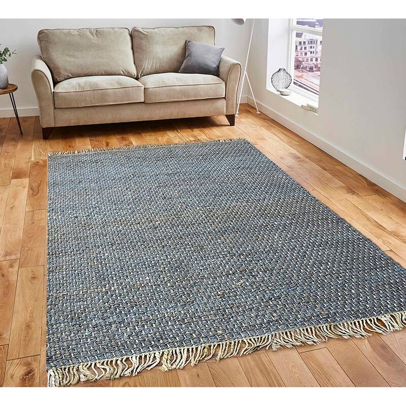 Hand Woven Ineas Flat Weave Jute Traditional Oriental Area Rug