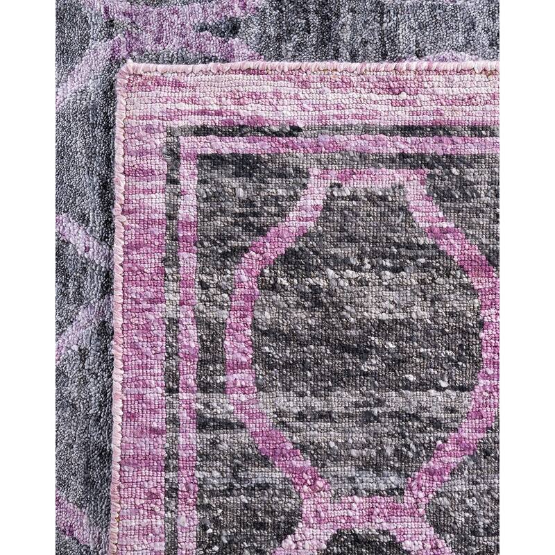 Modern One-of-a-Kind Hand-Knotted Area Rug - Pink, 8' 2" x 10' 1" - 8' 2" x 10' 1"