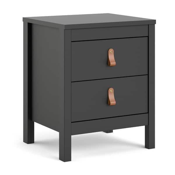 slide 2 of 22, Porch & Den Madrid 2-Drawer Nightstand Black matte