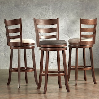 Verona Linen Ladder Back Swivel Bar Stool by iNSPIRE Q Classic