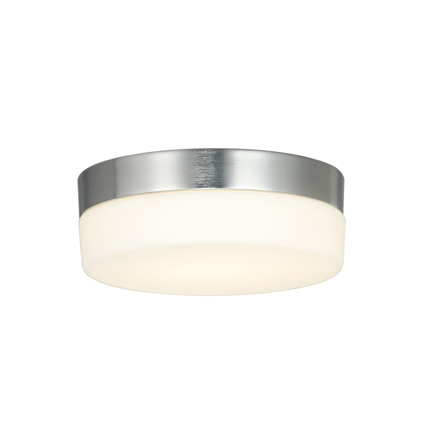 EVOLV Fusion Pixel 7-inch Brushed Nickel Round LED Flush-Mount with Opal Glass -  Justice Design Group, FSN-4131-OPAL-NCKL