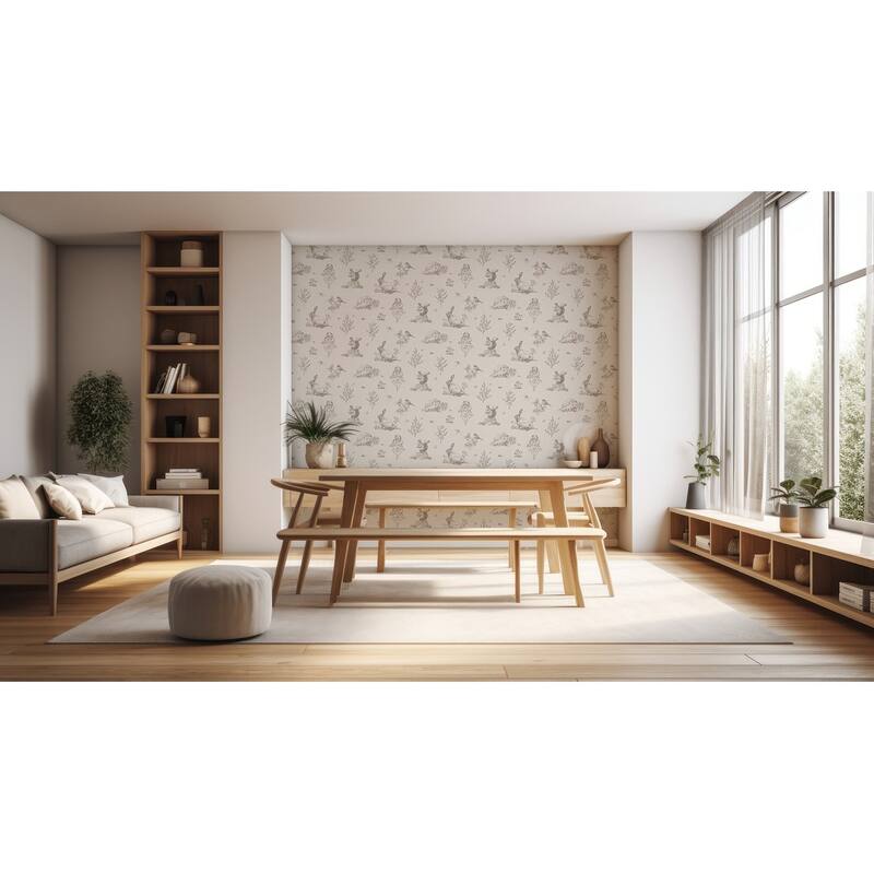 Arthouse Clawford Beige Meadow Friends Wallpaper