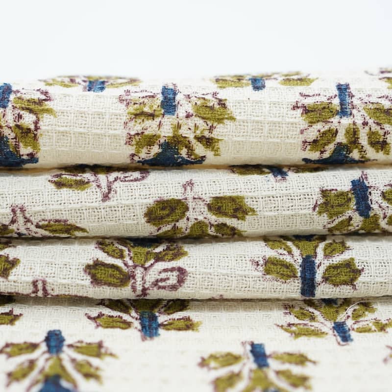 Fabdivine Handmade Floral Block Print Kitchen or Bath Room Hand Towels Home or Office Accent