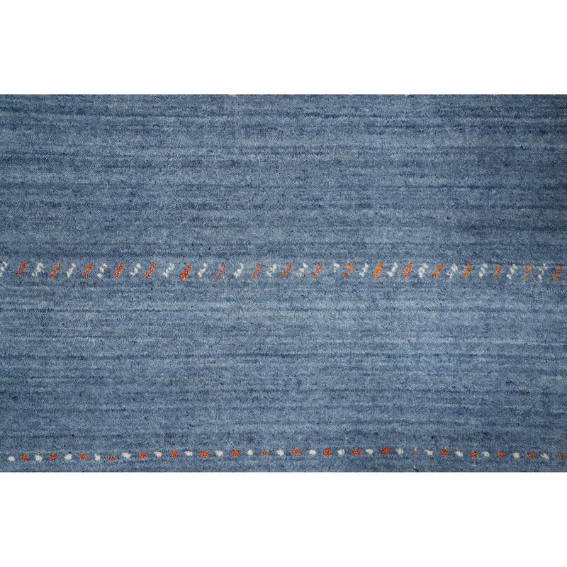 Hand Knotted Oriental 100% Wool Carpet Tribal Animal Pictorial Navy Blue & Blues Gabbeh Area Rug - 4' 10'' X 3' 0''