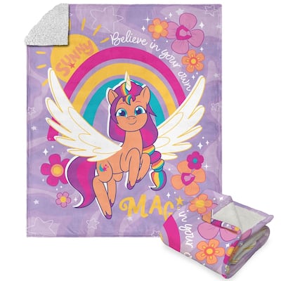 Hasbro My Little Pony Silk Touch Sherpa Throw Blanket