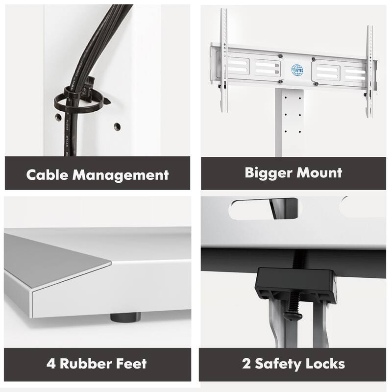 FITUEYES Modern Universal Floor TV Stand for TVs up to 80 inch Iron Base,Hold Up To 110 Lbs