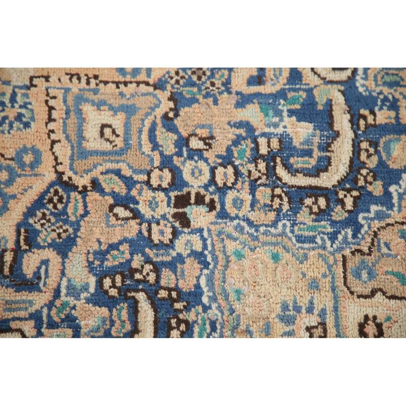 Hand Knotted Oriental 100% Wool Carpet Traditional Medallion Peach Mashad Area Rug - 11' 0'' X 7' 11''