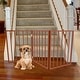 preview thumbnail 4 of 24, 3-Panel Indoor Foldable Dog Gate - 54x24-Inch Wood Freestanding Pet Fence