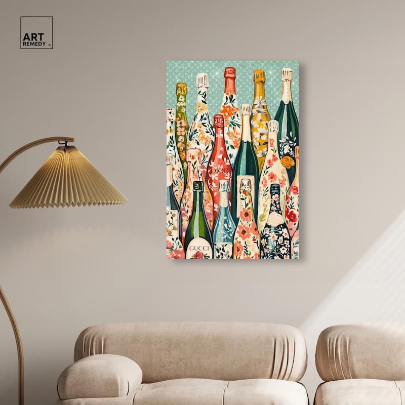 Floral Collection Bottles II Canvas by Art Remedy, Gallery Wrapped