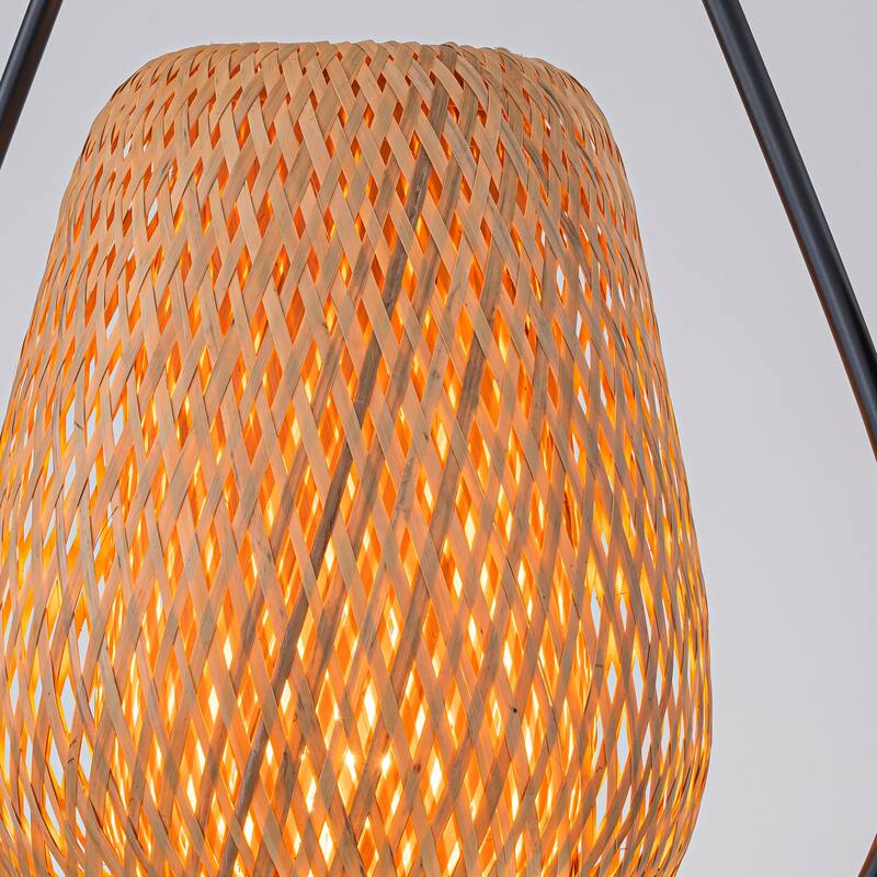 Lia 1-Light Rattan Pendant Light - 20 in. Tall