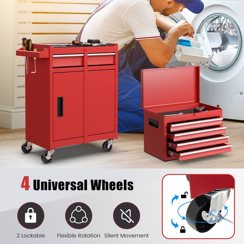 Costway 5-Drawer Rolling Tool Chest Cabinet Metal Tool Storage Box - See Details