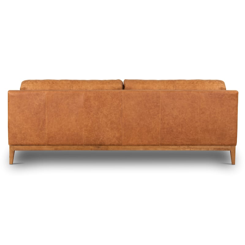 Poly & Bark Zyon 90" Sofa in Cognac Tan - Full Grain Genuine Italian Leather