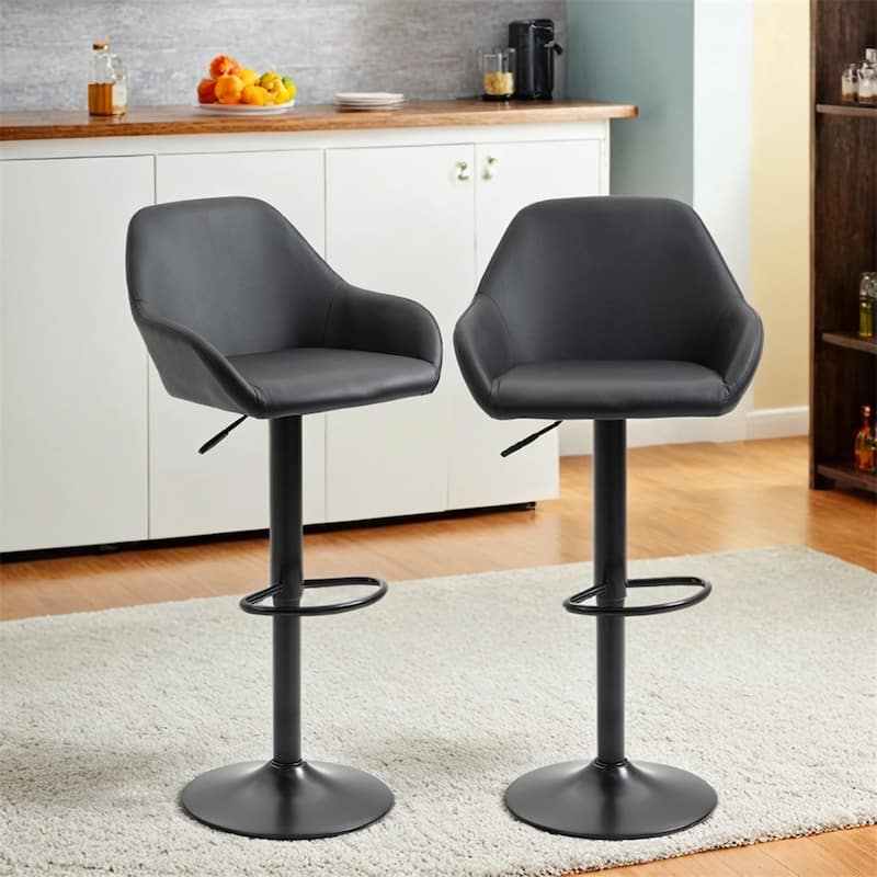 Adjustable Bar Stools,Swivel Counter Height Barstools,Set of 2