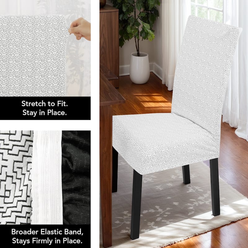 Stretch Jacquard Spandex Chair Covers 2 Pieces - 18x18x24 Inch